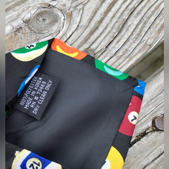 ADDICTION Mens Black Pool Ball Dress Tie Pool Hall 8 Ball Sporty Tie - Picture 7 of 7